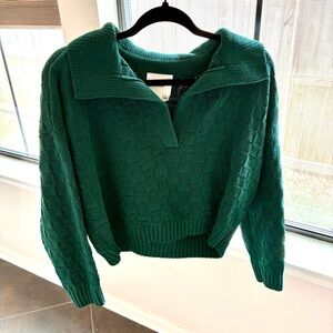 Abercrombie & Fitch Teal V-Neck Sweater